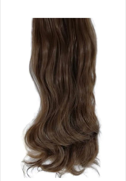 Long Brown Wavy 55- 60cm Clip-in Extensions